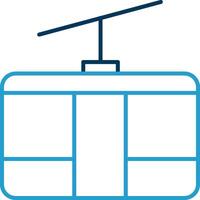 Cableway Line Blue Two Color Icon vector