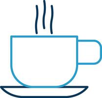 Hot Coffee Line Blue Two Color Icon vector