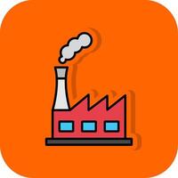 Power Plant Filled Orange background Icon vector