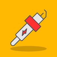 Spark Plug Filled Shadow Icon vector