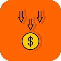 Bankruptcy Filled Orange background Icon vector