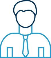 Office Worker Line Blue Two Color Icon vector