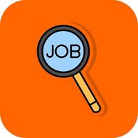 Job Search Filled Orange background Icon vector