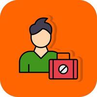 Unemployed Filled Orange background Icon vector