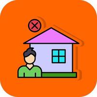 Homeless Filled Orange background Icon vector