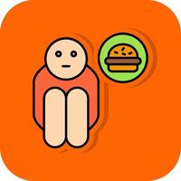 Beggar Filled Orange background Icon vector