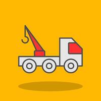 Tow Truck Filled Shadow Icon vector