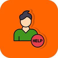 Help Filled Orange background Icon vector