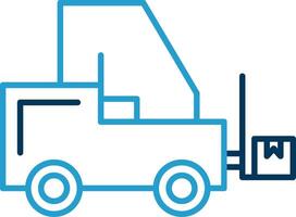 Forklift Line Blue Two Color Icon vector