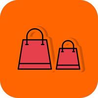 Bags Filled Orange background Icon vector