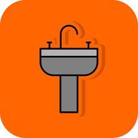 Sink Filled Orange background Icon vector