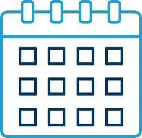 Calender Line Blue Two Color Icon vector