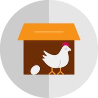 Chicken Coop Flat Scale Icon vector