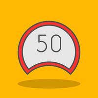 Speed Limit Filled Shadow Icon vector