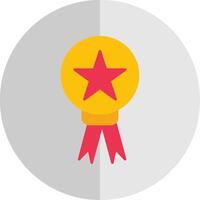 estrella medalla plano escala icono vector