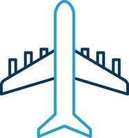 Plane Line Blue Two Color Icon vector