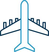 Plane Line Blue Two Color Icon vector