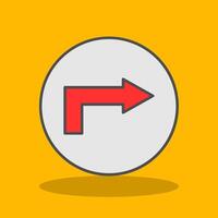 Right Way Filled Shadow Icon vector