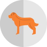 perro plano escala icono vector