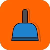 Dustpan Filled Orange background Icon vector