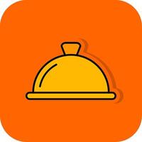 Dishes Filled Orange background Icon vector