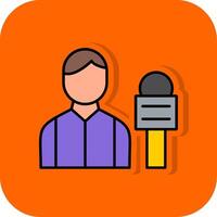 Reporter Filled Orange background Icon vector