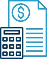 Budget Line Blue Two Color Icon vector