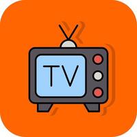 Tv Filled Orange background Icon vector
