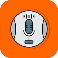 Voice Recorder Filled Orange background Icon vector