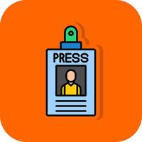 Press Pass Filled Orange background Icon vector