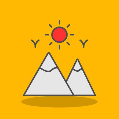 Mountains Filled Shadow Icon