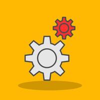 Gears Filled Shadow Icon vector