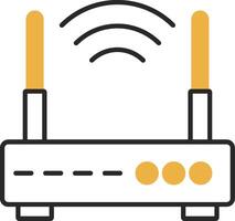 Wifi Router Skined Filled Icon vector