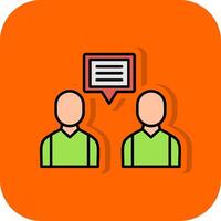 Interview Filled Orange background Icon vector