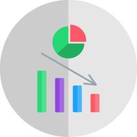 Pie Chart Flat Scale Icon vector