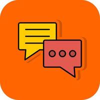 Conversation Filled Orange background Icon vector