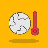 Global Warming Filled Shadow Icon vector
