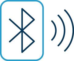 Bluetooth Line Blue Two Color Icon vector