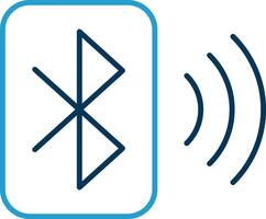 Bluetooth Line Blue Two Color Icon vector