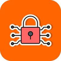 Cyber Attack Filled Orange background Icon vector