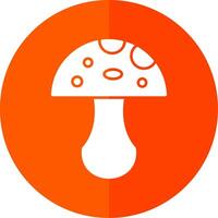 Mushroom Glyph Red Circle Icon vector