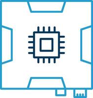 Motherboard Line Blue Two Color Icon vector