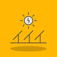 Solar Energy Filled Shadow Icon vector