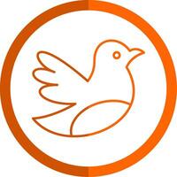 Bird Line Orange Circle Icon vector