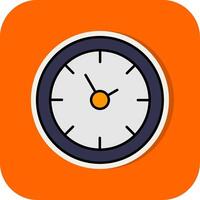 Time Filled Orange background Icon vector