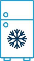 Refrigerator Line Blue Two Color Icon vector