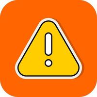 Alert Filled Orange background Icon vector