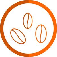 Beans Line Orange Circle Icon vector