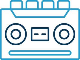 Cassette Recorder Line Blue Two Color Icon vector