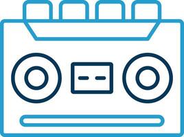 Cassette Recorder Line Blue Two Color Icon vector